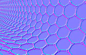 تصویر نمای نزدیک از ورقه ای از نانولوله های کربنی، متشکل از شش ضلعی های متصل